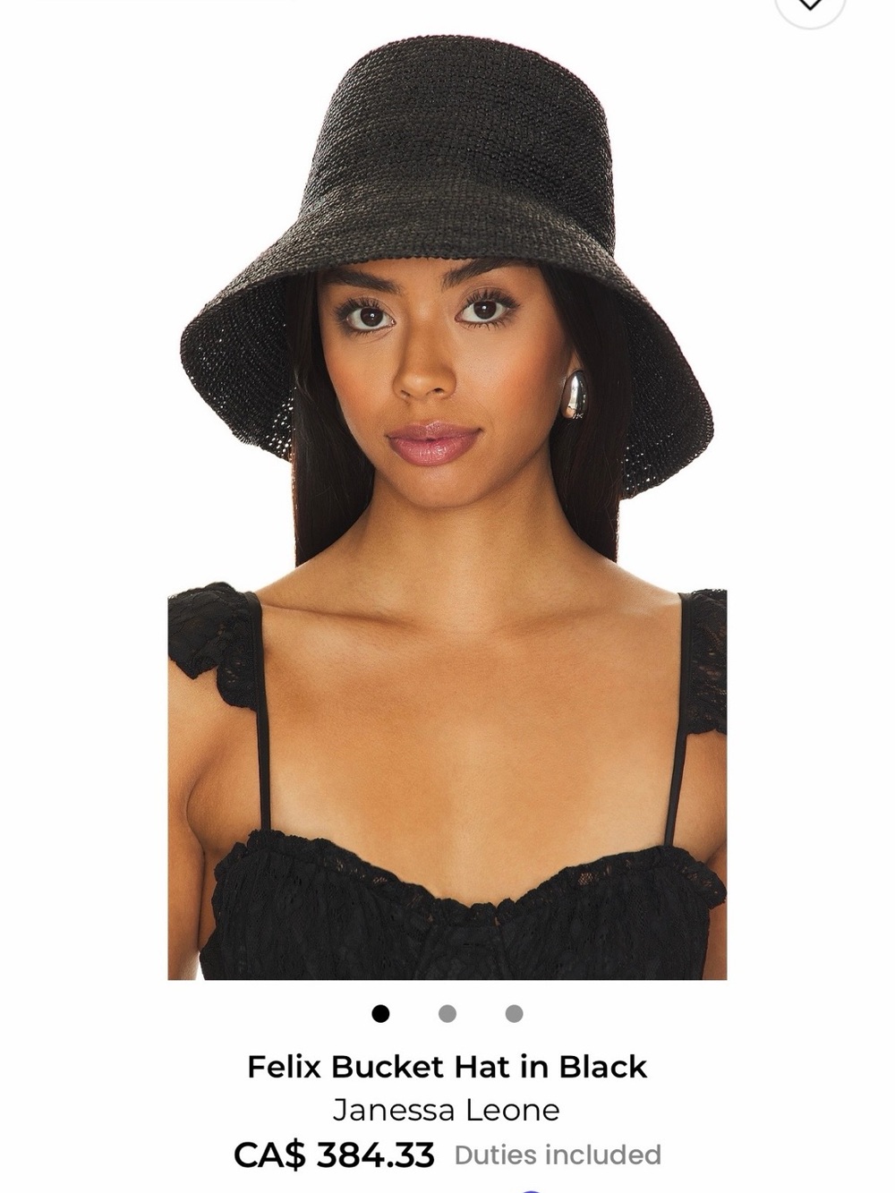 Janessa Leone Felix Bucket Hat in Black Woven